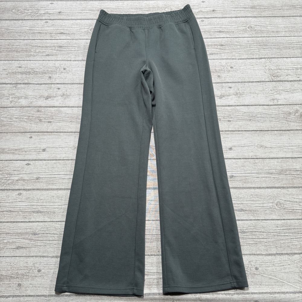 Spyder Pants Women's Medium Gray Elastic Waist Ribbed Wide Leg Athleisure Lounge